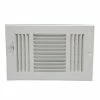 Flash Sale 🛒 PROSELECT® 12 x 4 in. Stamped Steel 3-way Residential Ceiling & Sidewall Register with 1/2 in. Fin in White 💯 -PROSELECT Sales Store Query 706