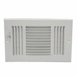 Flash Sale 🛒 PROSELECT® 12 x 4 in. Stamped Steel 3-way Residential Ceiling & Sidewall Register with 1/2 in. Fin in White 💯