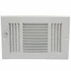 Discount 🎉 PROSELECT® 8 x 8 in. Stamped Steel 3-way Residential Ceiling & Sidewall Register with 1/2 in. Fin in White ✔️ -PROSELECT Sales Store Query 717