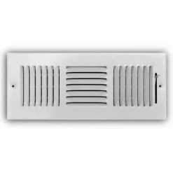 Budget 🛒 PROSELECT® 12 x 4 in. Residential Ceiling & Sidewall Register White 3-way Steel 👏